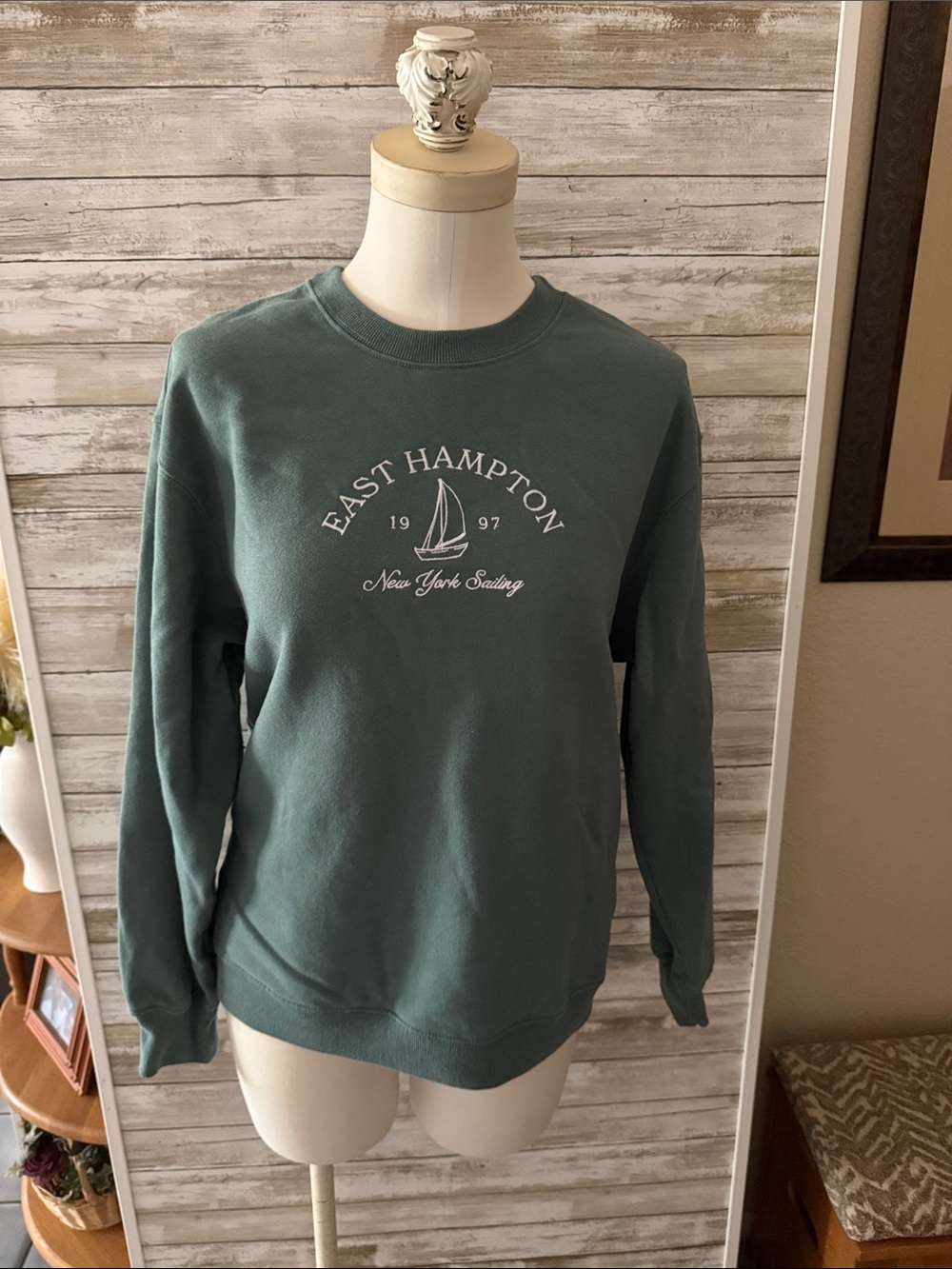 Green Crewneck Sweatshirt - New York Sailing